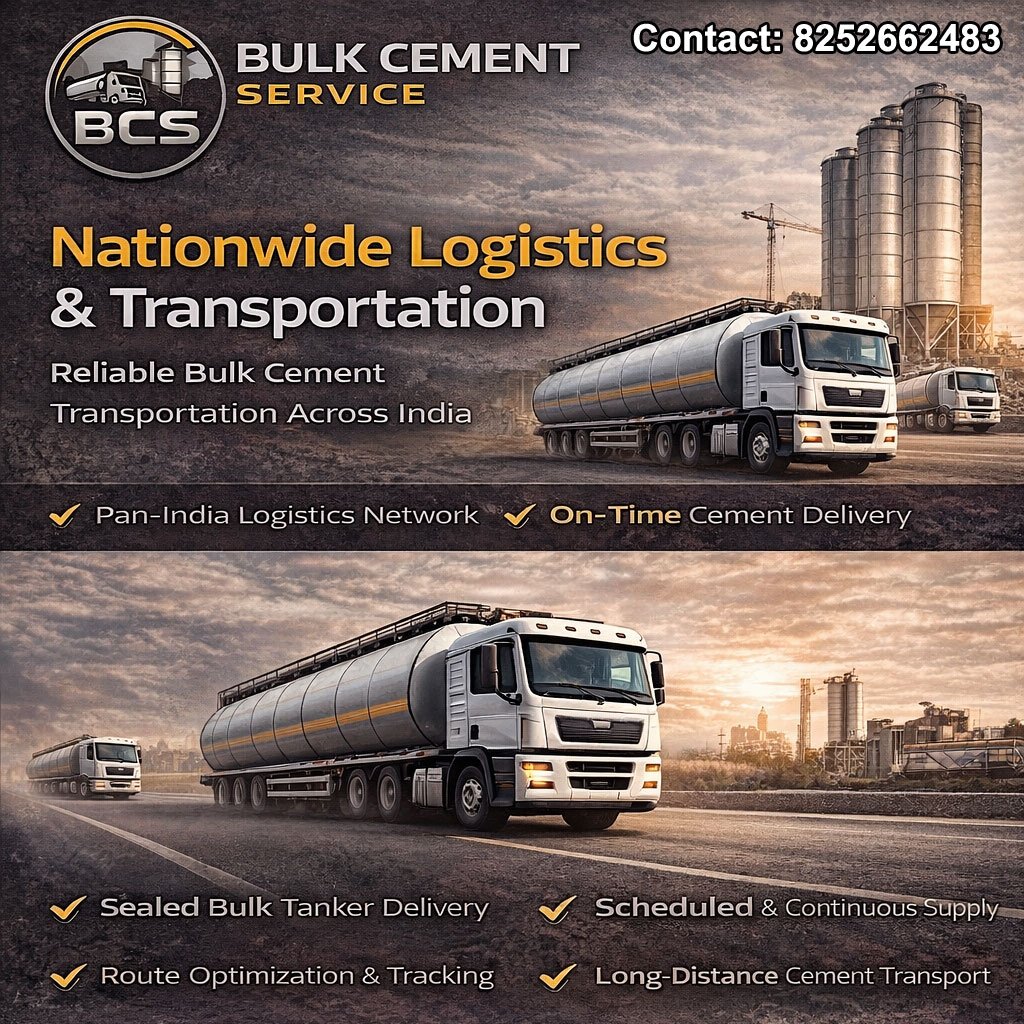Pan-India Bulk Cement Logistics & Transportation Services